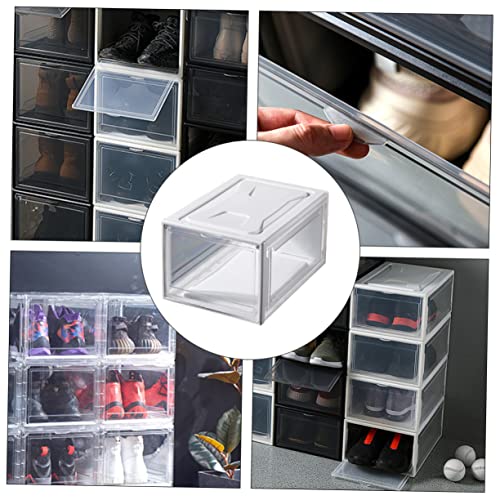 CHILDWEET Schuhbox Transparent Stapelbare Schuhaufbewahrung aus und PP Praktischer Sneaker Organizer für Zuhause Schuhbehälter