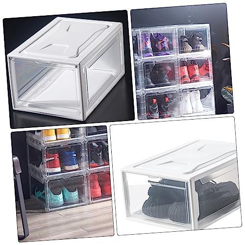 CHILDWEET Schuhbox Transparent Stapelbare Schuhaufbewahrung aus und PP Praktischer Sneaker Organizer für Zuhause Schuhbehälter