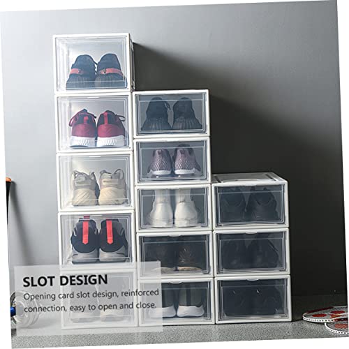 CHILDWEET Schuhbox Transparent Stapelbare Schuhaufbewahrung aus und PP Praktischer Sneaker Organizer für Zuhause Schuhbehälter
