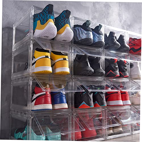 CHILDWEET Schuhbox Transparent Stapelbare Schuhaufbewahrung aus und PP Praktischer Sneaker Organizer für Zuhause Schuhbehälter