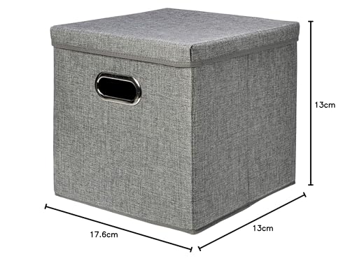 Amazon Basics Faltbare Aufbewahrungswürfel aus Sackleinen, 2 Stück, Grau