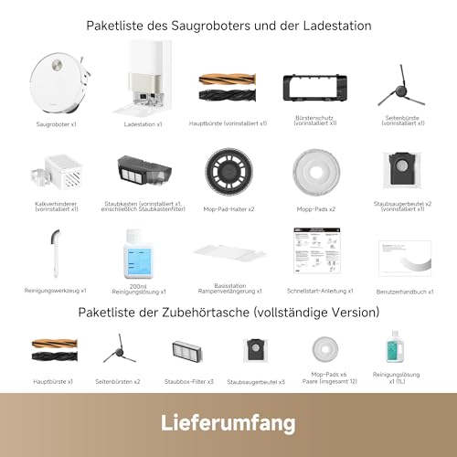 dreame X50 Ultra Complete - Saugroboter mit Wischfunktion, 20.000Pa Saugkraft, 6cm Hindernisfreiheit, KI-Hindernisvermeidung, 360° Navigation
