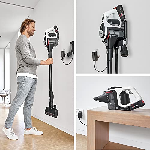 Bosch Unlimited Gen2 Serie 8 Akku-Staubsauger - beutellos, 45 Min. Laufzeit, austauschbarer Akku, LED, automatische Bodenanpassung, weiß