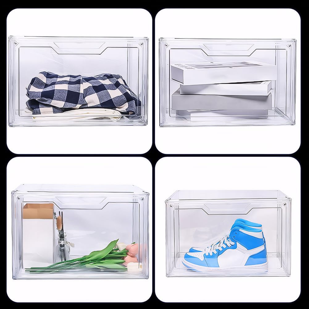 Cymwer Acryl-Sneaker-Schuhvitrine, transparenter Schuhkarton, Schuhaufbewahrungsbehälter mit Deckel, durchsichtiger Kunststoff