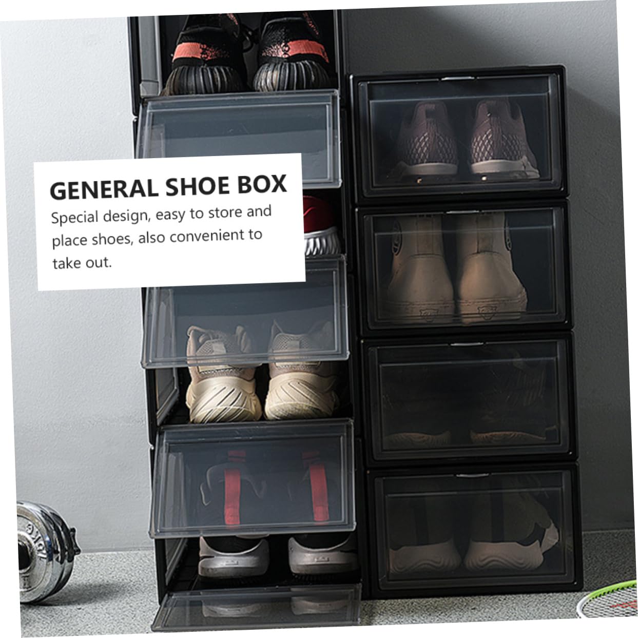 FONDOTIN Praktische Für Schuhe Stapelbare Schuhaufbewahrung Transparenter Schuhorganizer Für Damen Und Herren Ideal Für Schrank