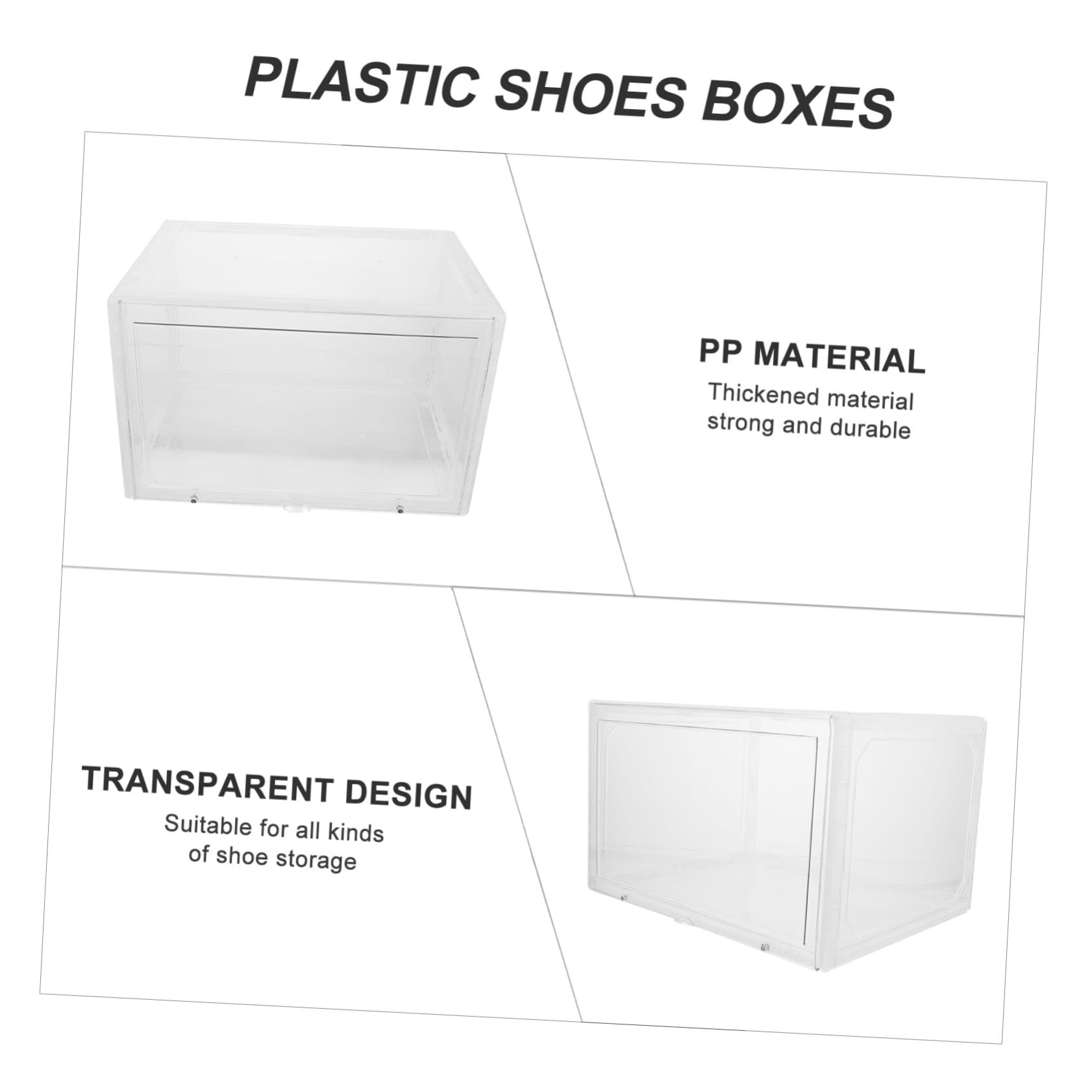 SOLUSTRE Sneaker Aufbewahrungsboxen aus Kunststoff Stapelbar Transparent Schuh Organizer Platzsparend und