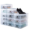 BUZIFU Schuhboxen 20 Stück Transparente Schuhkartons Faltbarer Plastik Schuhaufbewahrung Box Stapelbare Schuhboxen Schuh Organizer Boxen