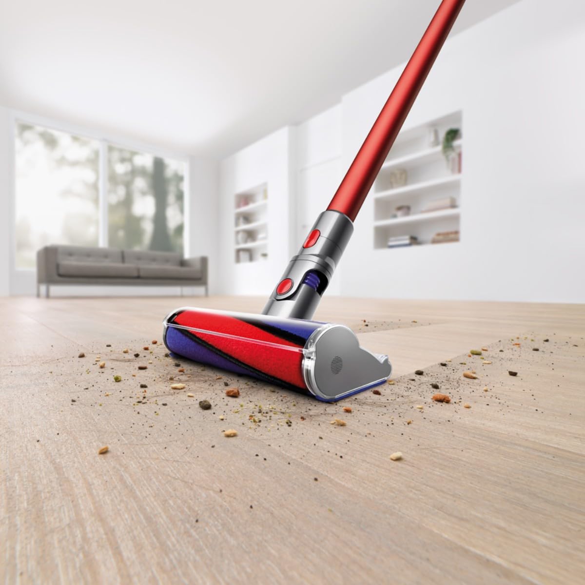 Dyson V11™ Fluffy kabelloser Staubsauger (Nickel/Rot)