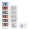 ELUCHANG Schuhboxen Stapelbar Transparent, Installationsfrei 6er Pack Schuhbox, Faltbar Schuhaufbewahrung mit Tür für Schrank Wand