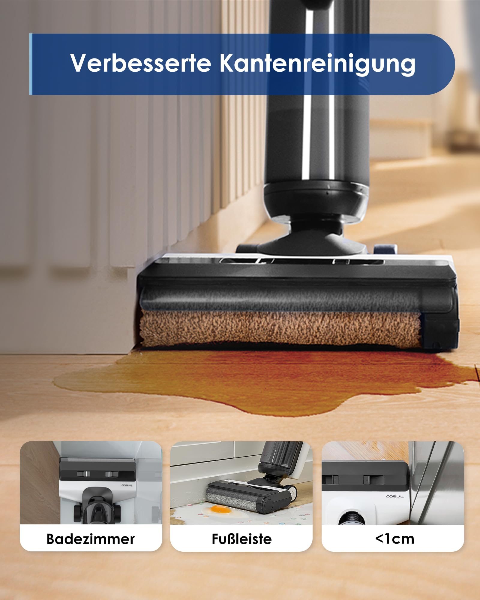 Tineco Floor One S5 Smart - Nass/Trocken-Sauger mit iLoop Technologie, kabellos, Dual-Tank, Selbstreinigung, LED-Display, für harte Böden