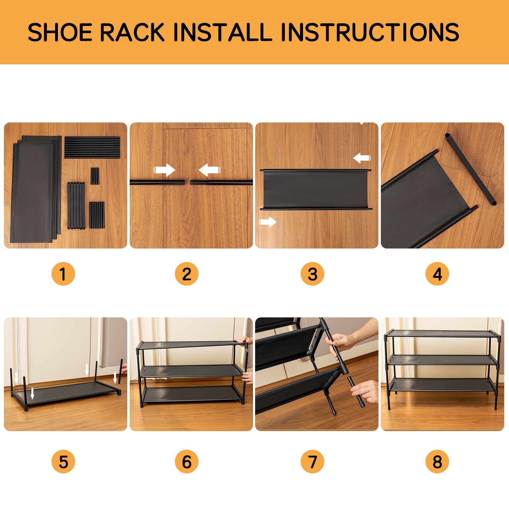 OLYREO Schuhregal 3 Ebenen, Metall Stapelbar Kleine Schuhregal Schmal Platzsparend Schuhregale für 12 Paar Schuhe, Schuhaufbewahrung