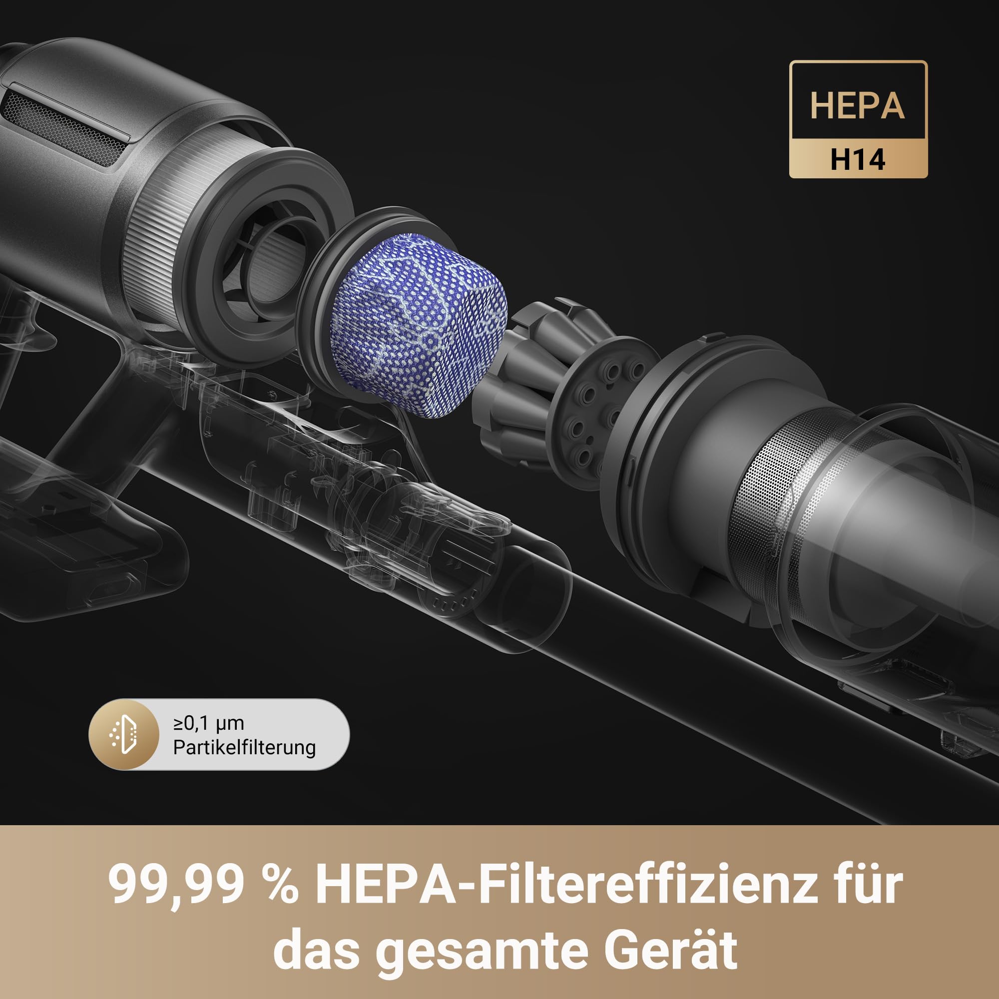 dreame Z30 Kabelloser Staubsauger - 310 AW Saugkraft, 90 min Laufzeit, Dust-Reveal-Technologie, Tierhaar-Entfernung, Multi-Flächen-Saugkraft