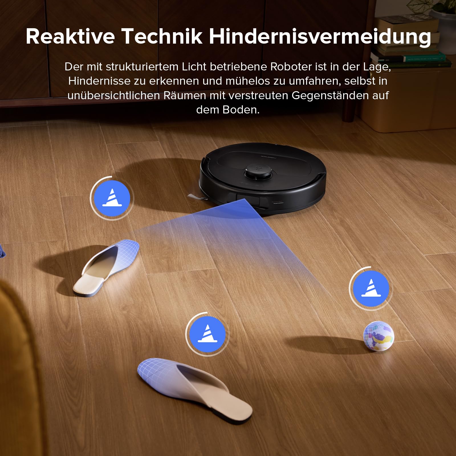 roborock QV 35S-Set - Saugroboter mit Wischfunktion, 10.000 Pa HyperForce, Anti-Tangle-Bürsten, intelligente Hindernisvermeidung (Schwarz)