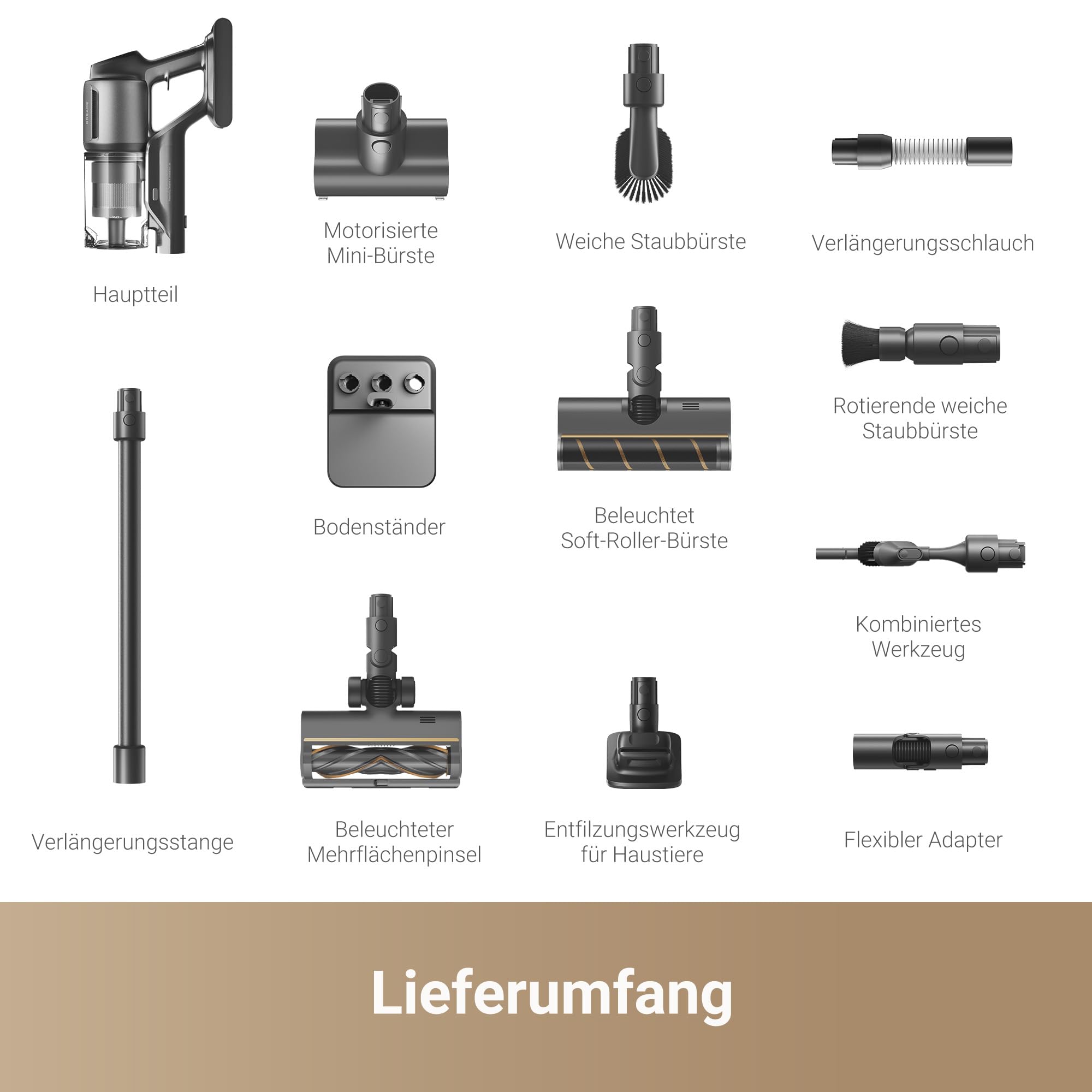 dreame Z30 Kabelloser Staubsauger - 310 AW Saugkraft, 90 min Laufzeit, Dust-Reveal-Technologie, Tierhaar-Entfernung, Multi-Flächen-Saugkraft
