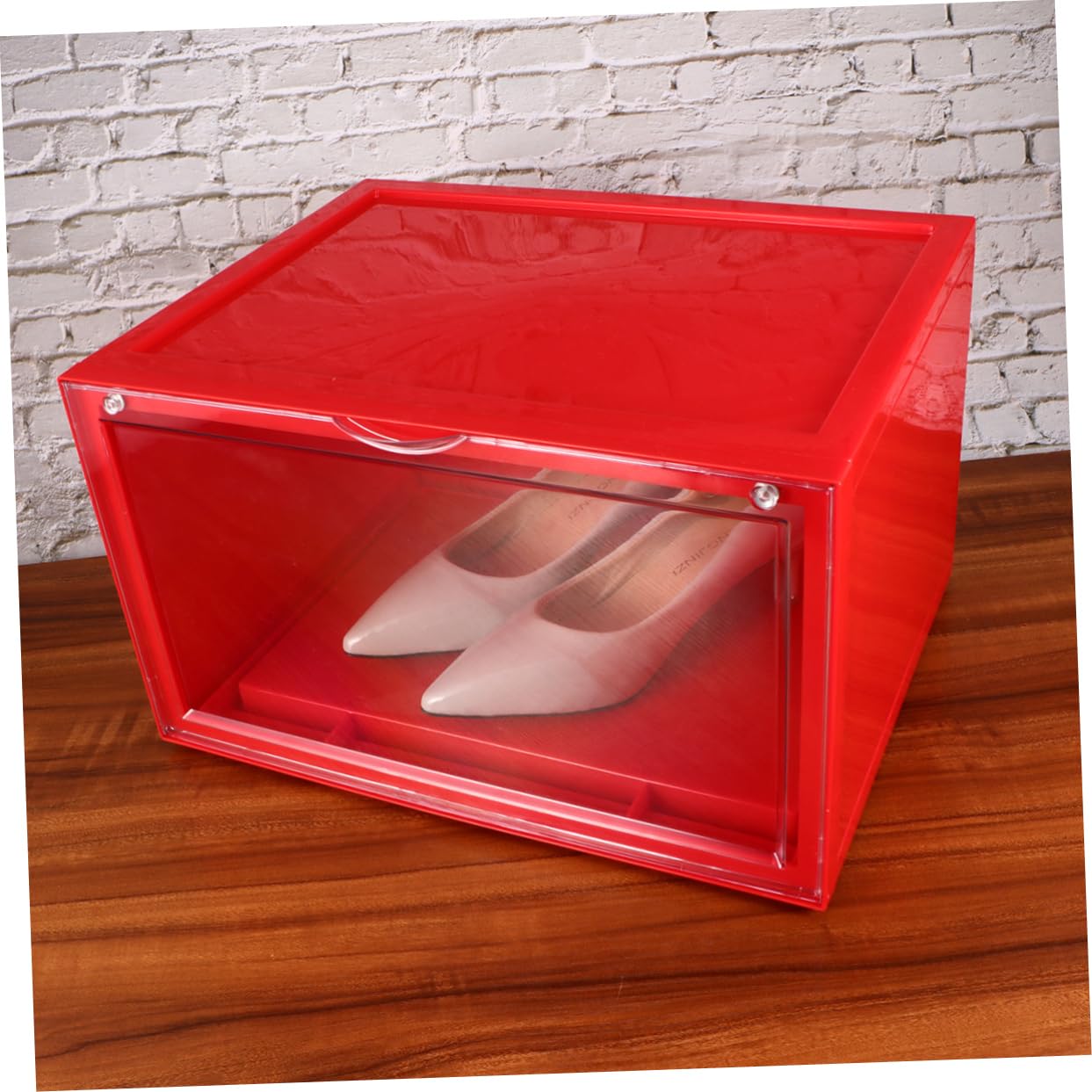 PRETYZOOM Magnetischer Schuhkasten aus Dickem Stapelbare Schuhaufbewahrungsbox mit Klappdeckel Transparent für Kleine Räume Schuhorganizer