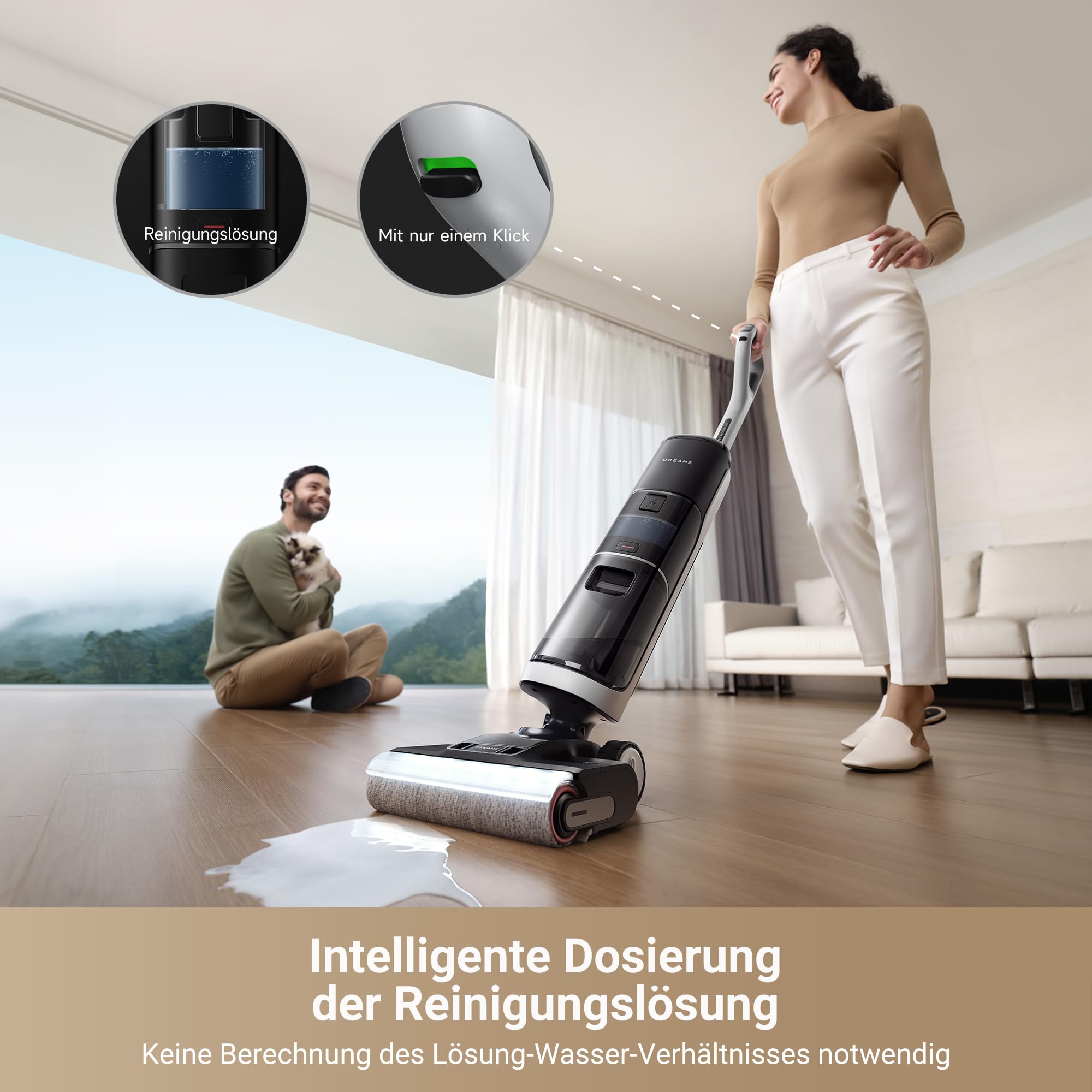 dreame H14 Pro Nass/Trockensauger - 180° Lie-Flat, 60°C Bürstenpflege, 5-min Trocknung, App-Steuerung, Doppelrotationsbürste, 18 kPa Saugkraft
