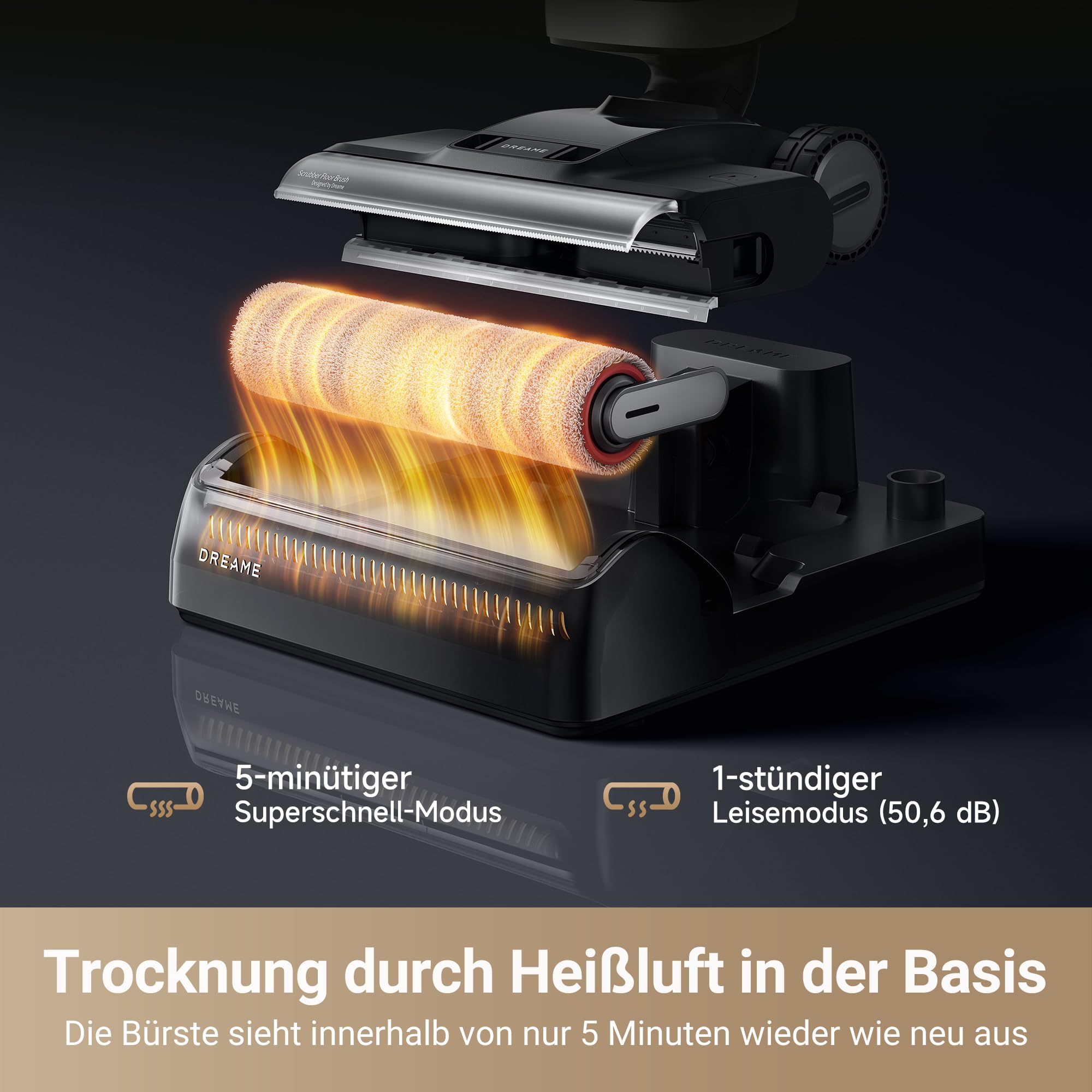 dreame H14 Pro Nass/Trockensauger - 180° Lie-Flat, 60°C Bürstenpflege, 5-min Trocknung, App-Steuerung, Doppelrotationsbürste, 18 kPa Saugkraft