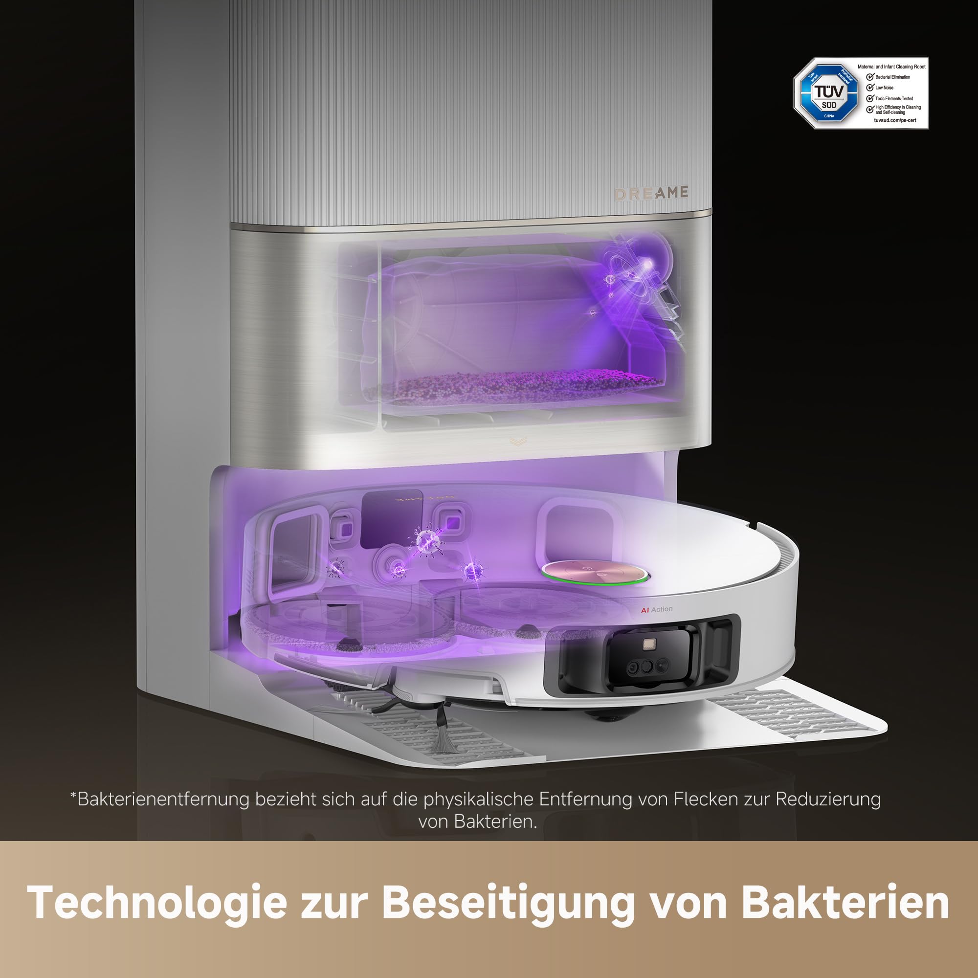 dreame X50 Ultra Complete - Saugroboter mit Wischfunktion, 20.000Pa Saugkraft, 6cm Hindernisfreiheit, KI-Hindernisvermeidung, 360° Navigation
