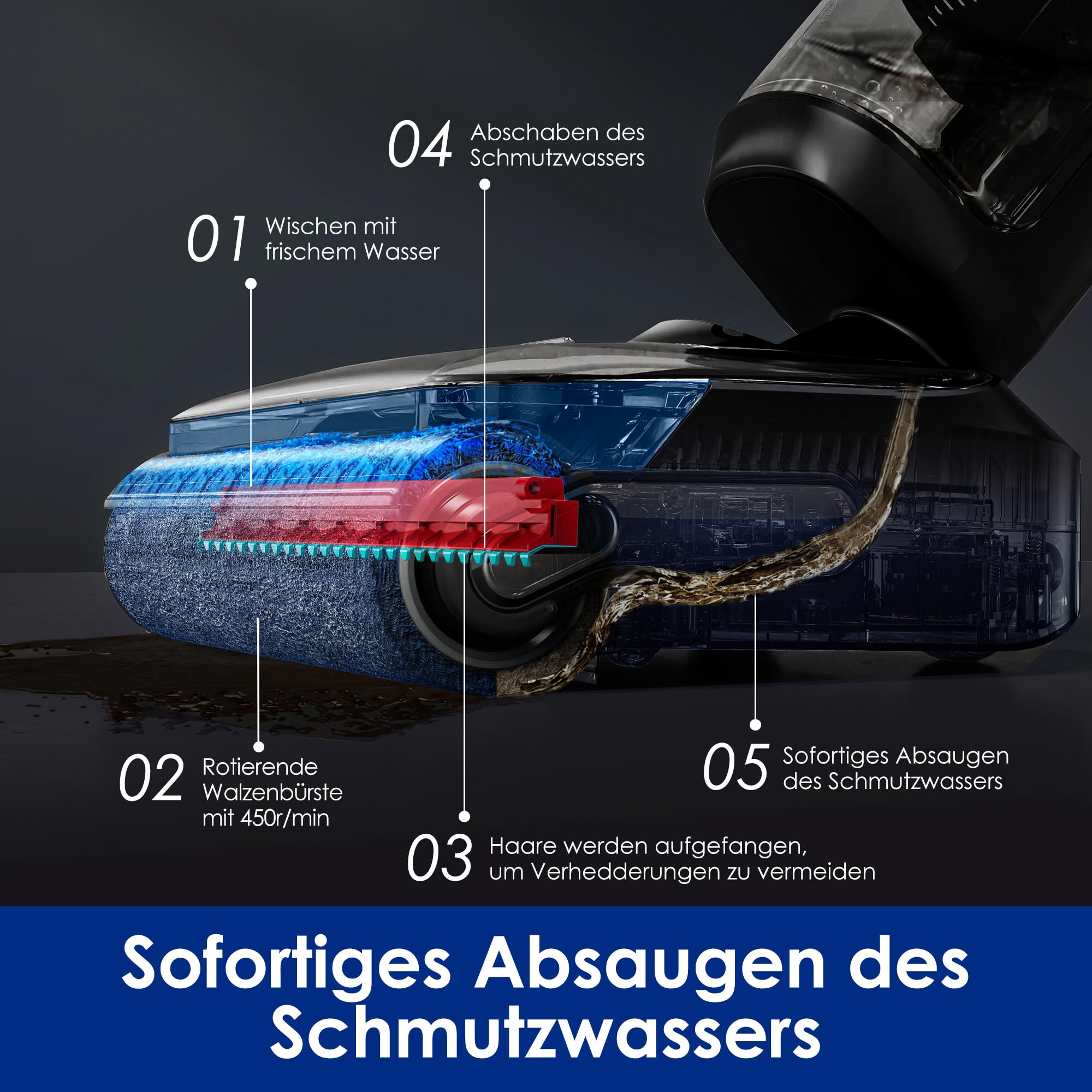 Tineco Floor ONE S7 Stretch Ultra - Nass/Trockensauger, 180° Lay-Flat, 85°C 5 Min Flashdry, 50 Min Laufzeit, beide Kantenreinigung