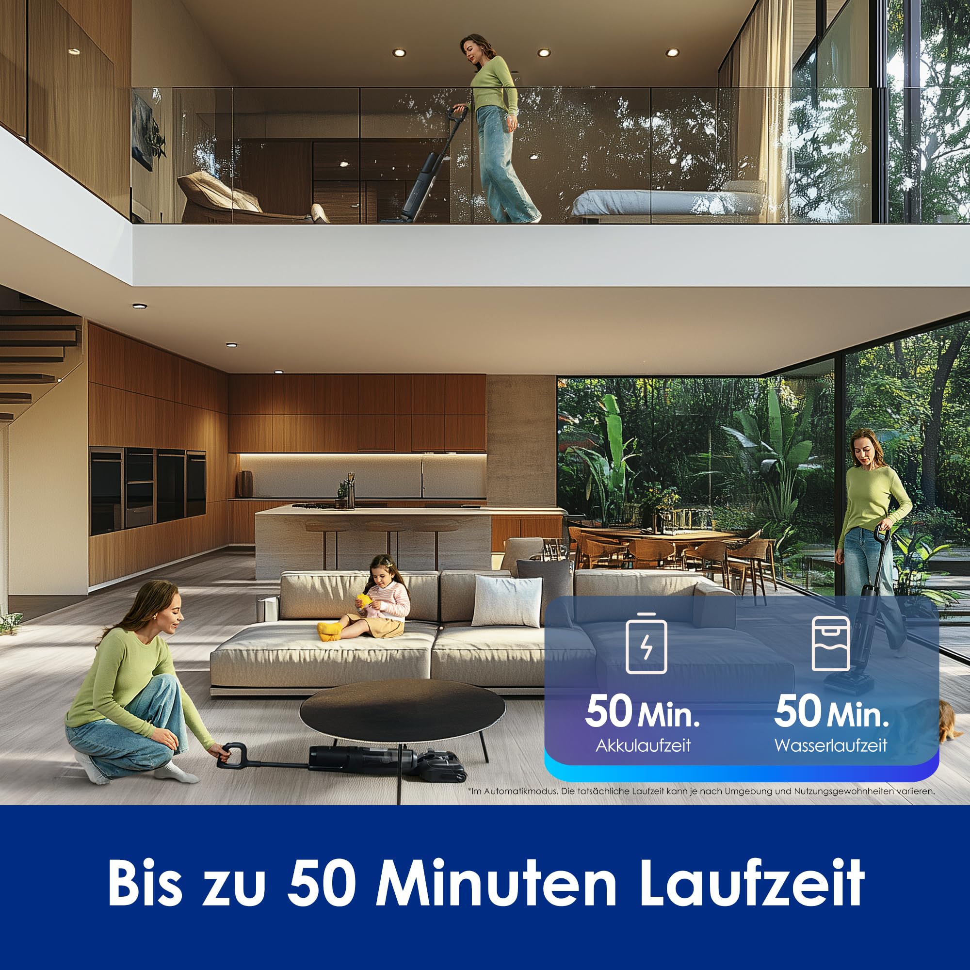 Tineco Floor ONE S7 Stretch Ultra - Nass/Trockensauger, 180° Lay-Flat, 85°C 5 Min Flashdry, 50 Min Laufzeit, beide Kantenreinigung