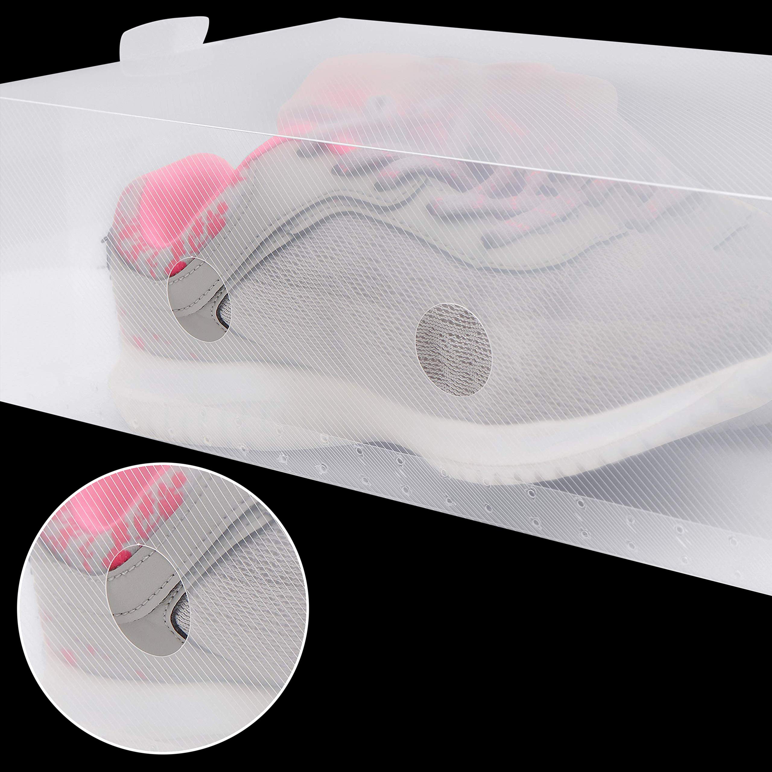 Kurtzy Schuhbox Transparent Plastik Aufbewahrungsbox Schuhe (40Stk) – Damen, Herren, Kinder Schuhboxen Stapelbar, Faltbar, Gewellt