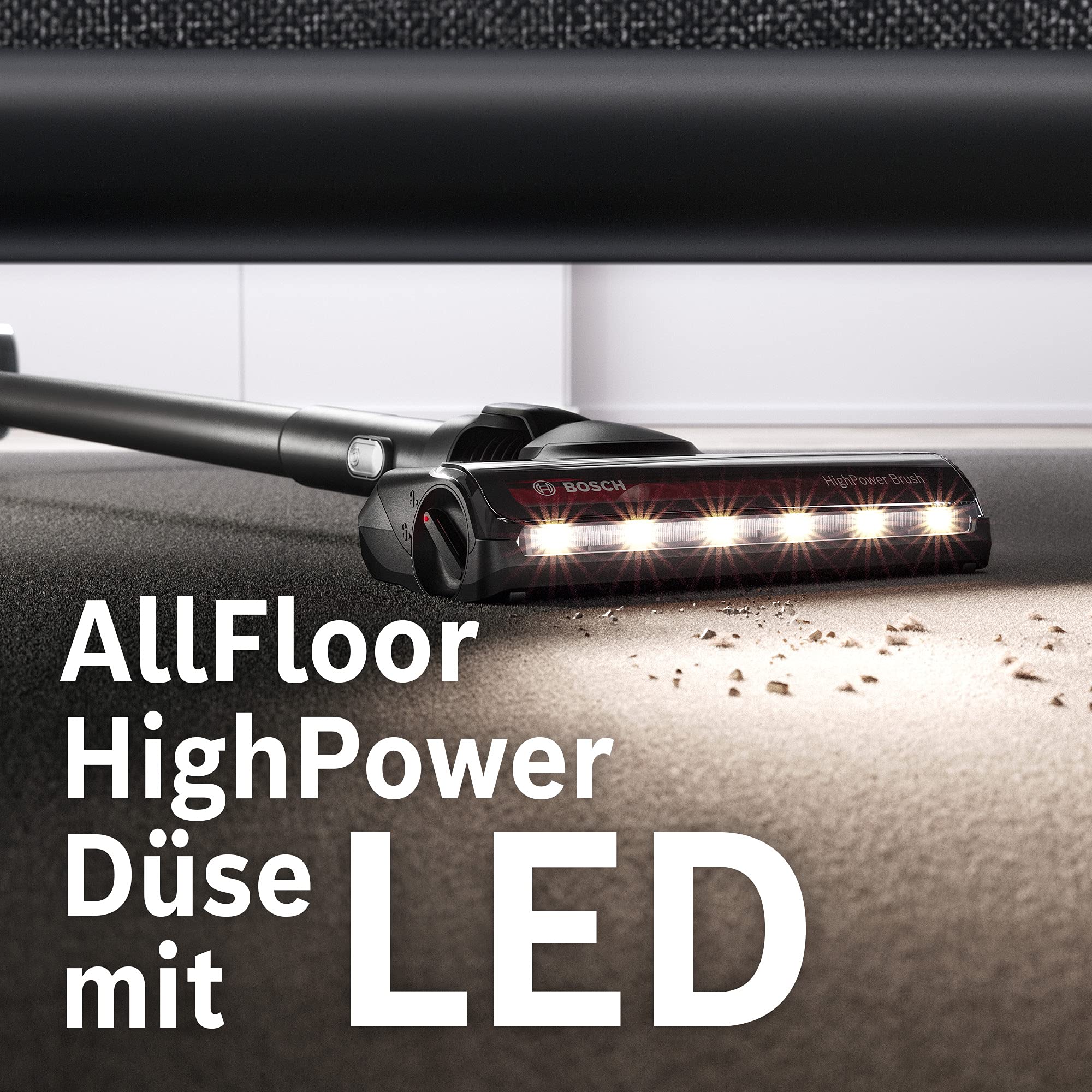 Bosch Unlimited Gen2 Serie 8 Akku-Staubsauger - beutellos, 45 Min. Laufzeit, austauschbarer Akku, LED, automatische Bodenanpassung, weiß