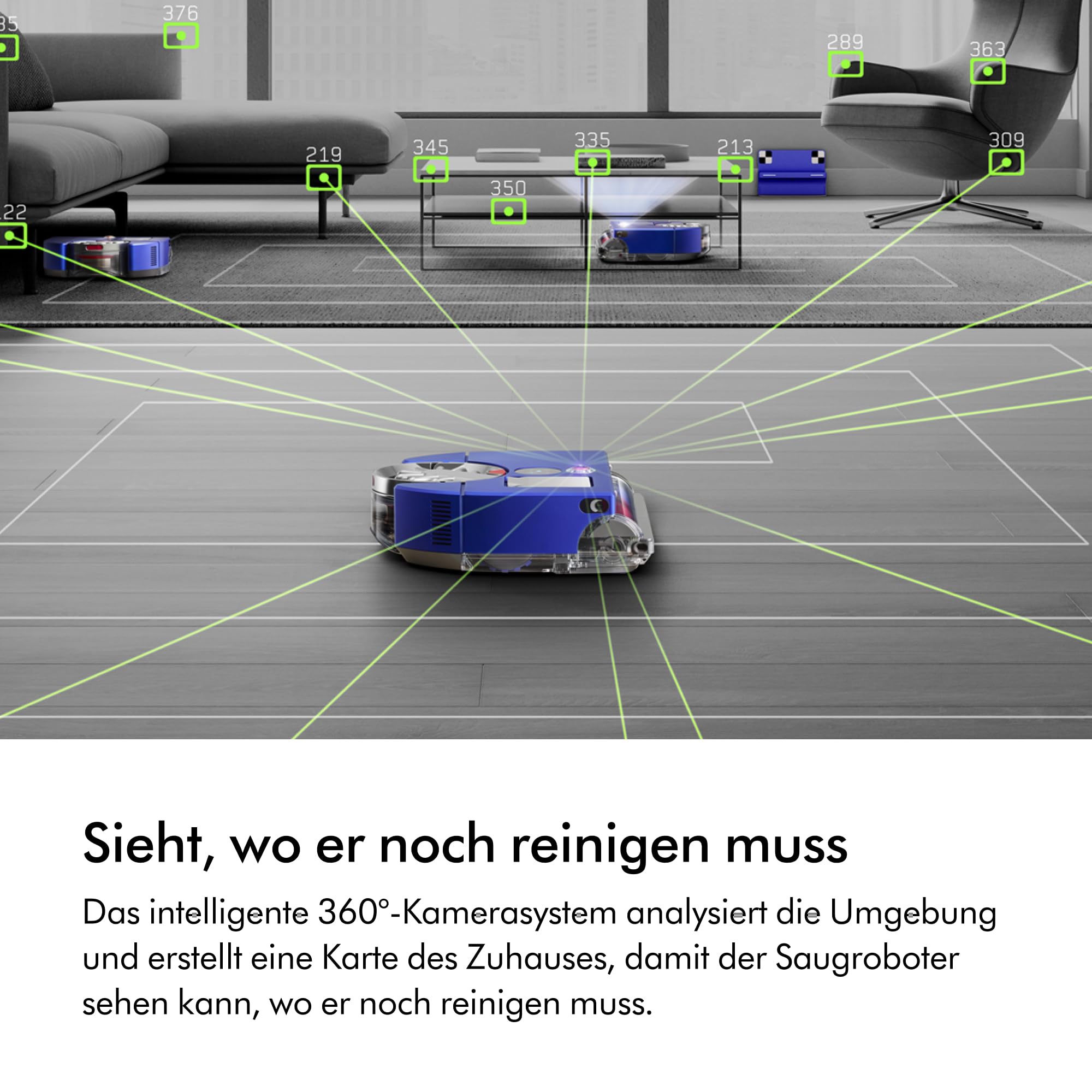 Dyson 360 Vis NAV Saugroboter (Blau/Nickel)