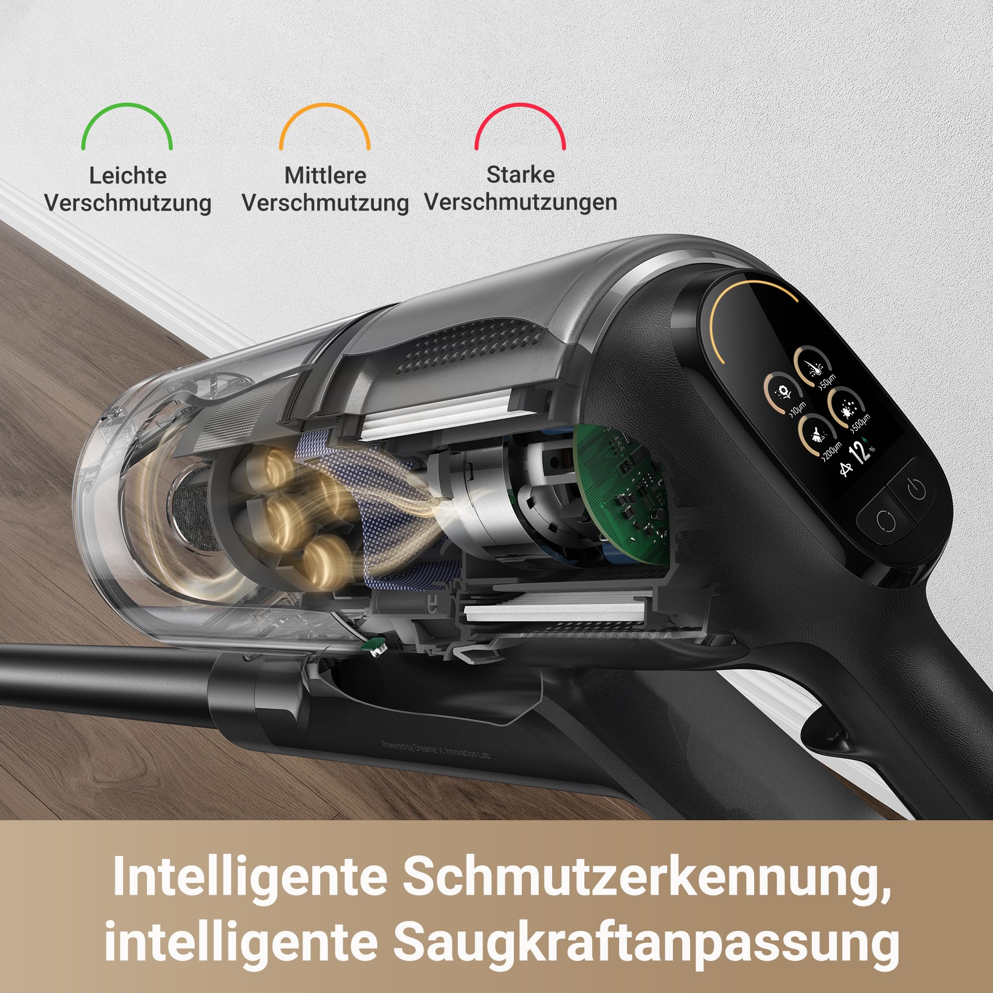 dreame Z30 Kabelloser Staubsauger - 310 AW Saugkraft, 90 min Laufzeit, Dust-Reveal-Technologie, Tierhaar-Entfernung, Multi-Flächen-Saugkraft