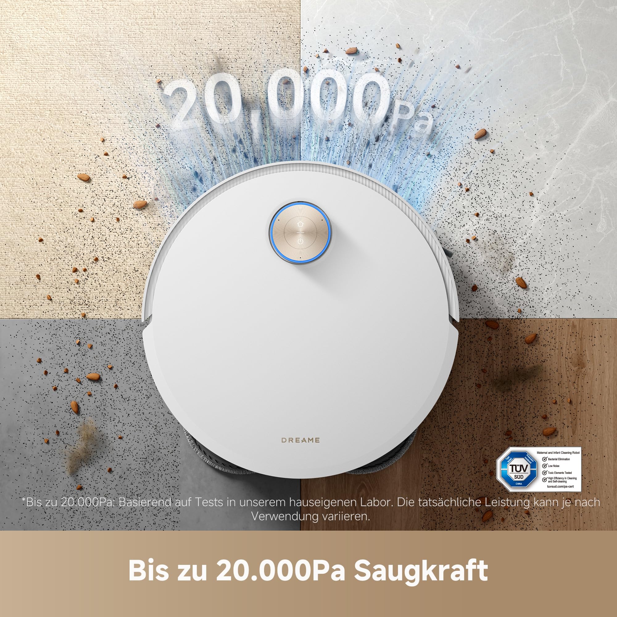 dreame X50 Ultra Complete - Saugroboter mit Wischfunktion, 20.000Pa Saugkraft, 6cm Hindernisfreiheit, KI-Hindernisvermeidung, 360° Navigation
