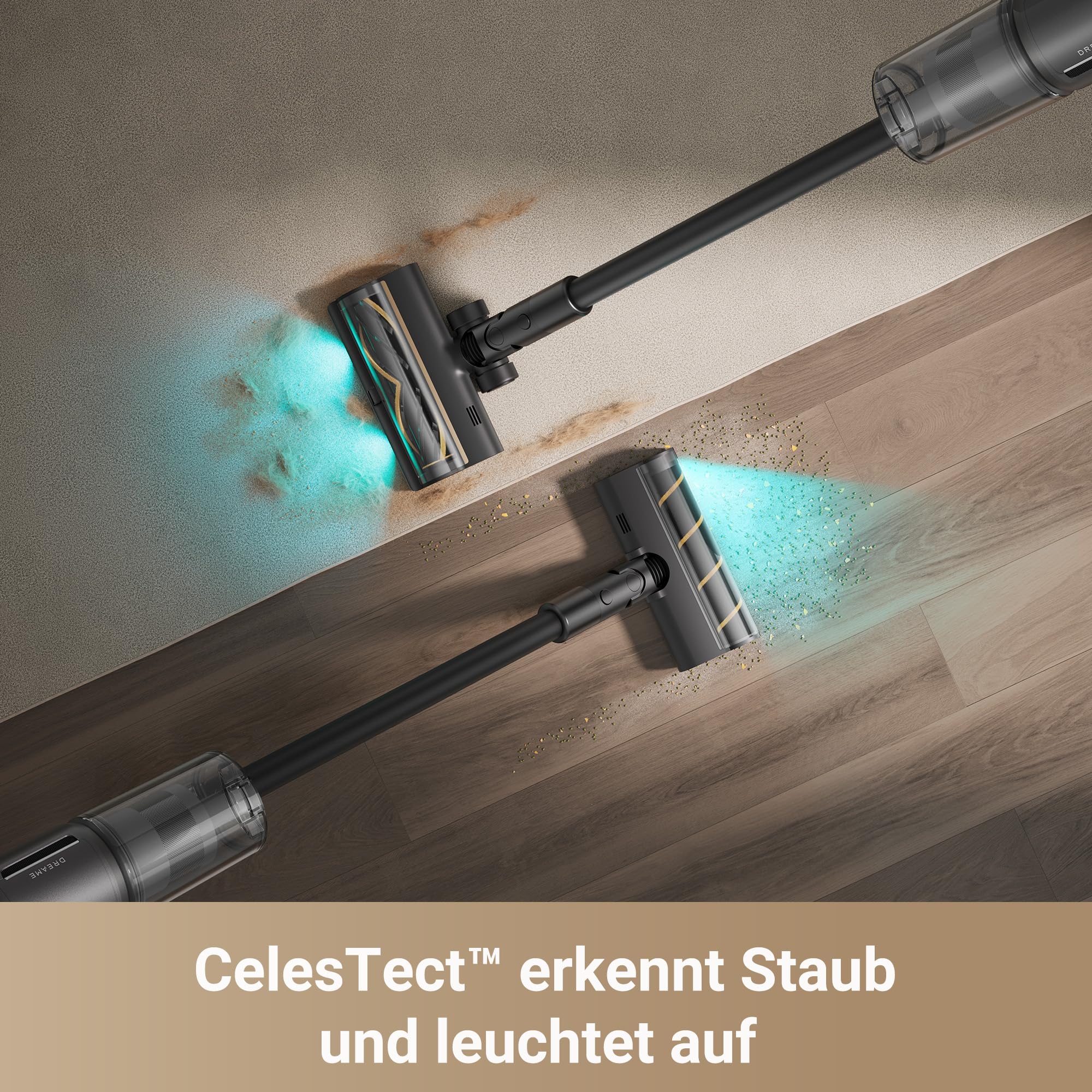dreame Z30 Kabelloser Staubsauger - 310 AW Saugkraft, 90 min Laufzeit, Dust-Reveal-Technologie, Tierhaar-Entfernung, Multi-Flächen-Saugkraft